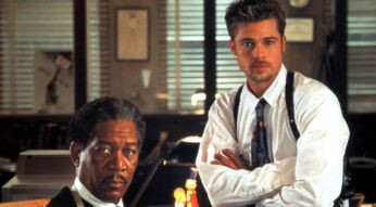 William Somerset (Morgan Freeman) und David Mills (Brad Pitt) in Sieben
