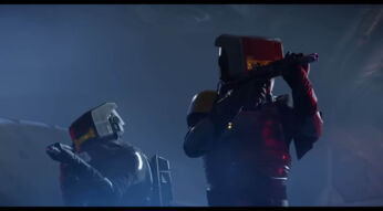 Zwei schwer bewaffnete Soldaten in düsterer Umgebung aus Star Wars Outlaws