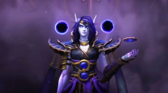 Eine Nachtelfin aus WoW: The War Within mit der Arkan-Magier-Skillung