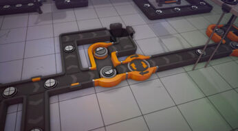 Ein Laufband in einer Fabrik in Shapez 2