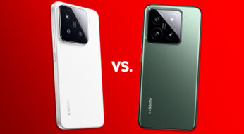 Das Xiaomi 15 und Xiaomi 14 vor rotem Hintergrund