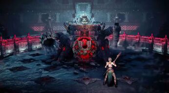 Eine Arena, in der ein Bosskampf in „Path of Exile 2“ stattfindet.