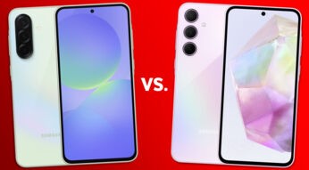 Das Galaxy A36 5G und das Galaxy A35 5G sind nebeneinander aufgereiht.