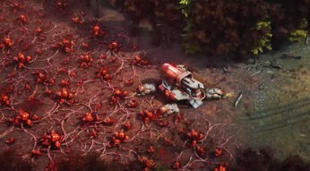 Ein Sammler auf einem Tempest-Feld in Tempest Rising.