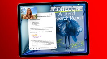 Das Bild zeigt das iPad Air 2026. Auf dem Display ist eine Multitasking-Session zu sehen.