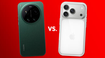 Die Rückseiten von Xiaomi 17 Ultra und iPhone 17 Pro Max sind zu sehen.