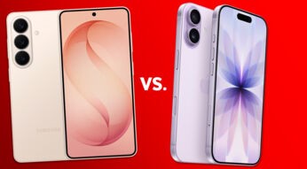 Die Handys Galaxy S26 und iPhone 17.