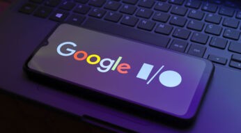 Das Logo der Google I/O ist auf einem Smartphone-Display zu sehen.