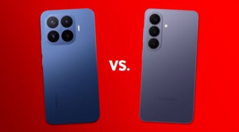 Das Xiaomi 17T Pro in Blau ist links, das Samsung Galaxy S26 ist rechts zu sehen.