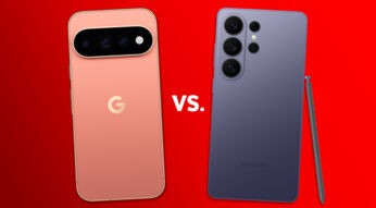 Das Pixel 11 Pro XL und das Galaxy S26 Ultra mit Eingabestift S Pen gegenübergestellt.
