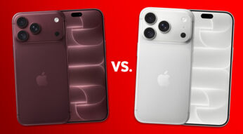 Das iPhone 18 Pro ist in Burgunder links, das iPhone 18 Pro Max in Silber rechts zu sehen.