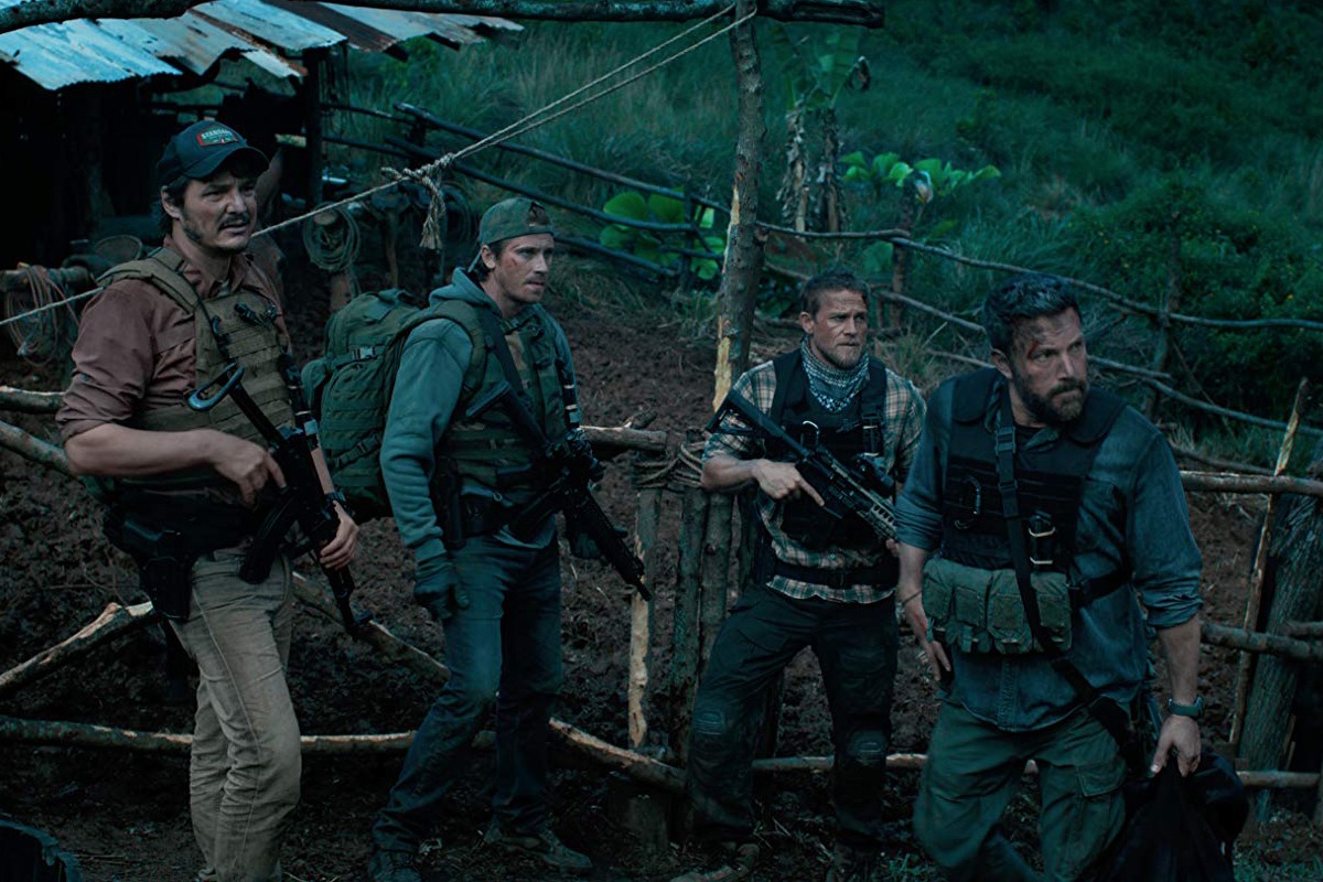 Ben Affleck, Charlie Hunnam, Garrett Hedlund und Pedro Pascal in Triple Frontier