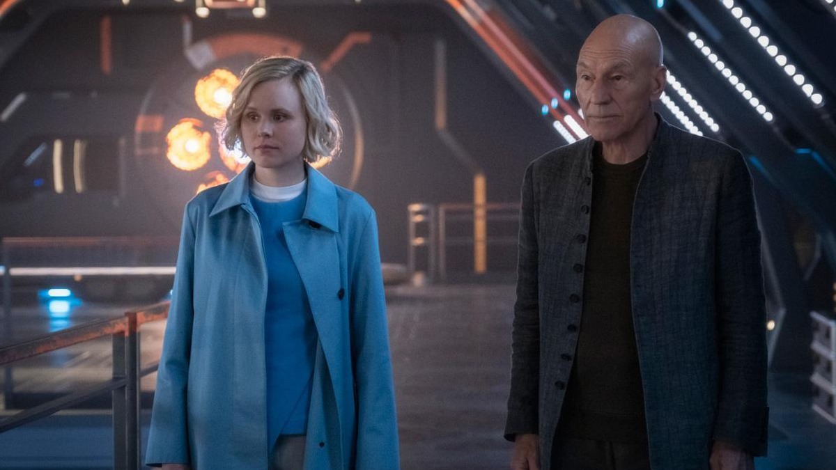 Patrick Stewart und Alison Pill