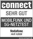 Prüfsiegel connect: Mobilfunk- und 5G-Netztest, Januar 2026. Ergebnis: sehr gut.