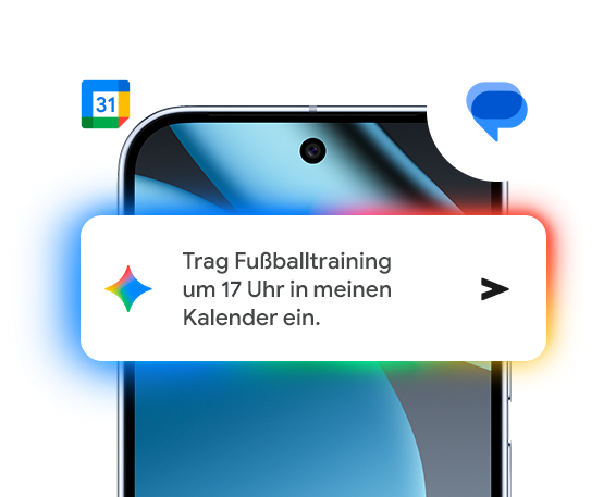 Das Bild zeigt das Display eines Pixel Smartphones und wie Gemini Dir helfen kann, deinen Alltag zu organisieren