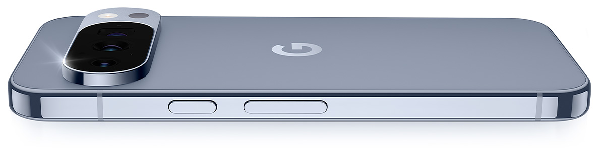 Pixel 10 Pro in Moonstone, flach liegend