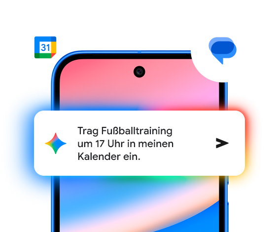Das Bild zeigt das Display eines Pixel Smartphones und wie Gemini Dir helfen kann, deinen Alltag zu organisieren