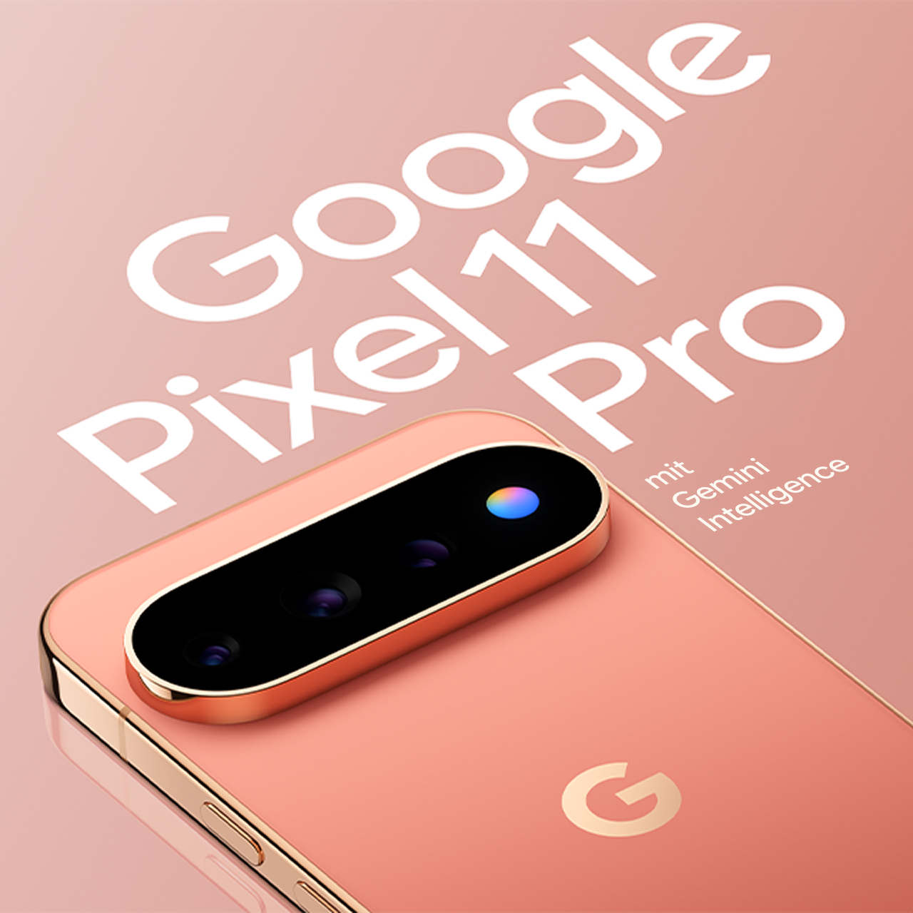 Nahaufnahme des Google Pixel 11 Pro in Canyon. 