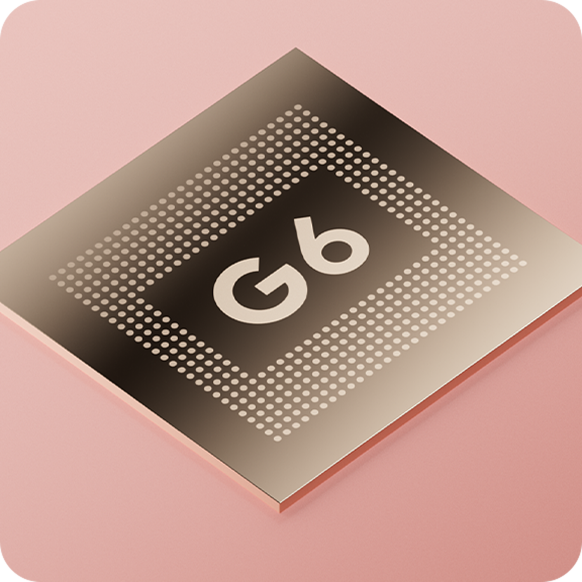 Schr�gaufnahme des Google Tensor G6-Prozessors