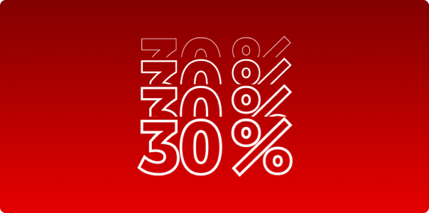 Sicher Dir bis zu 30 Prozent Rabatt