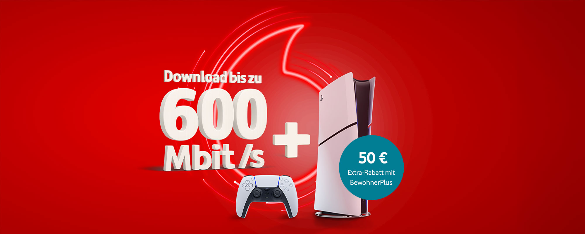 Hol Dir jetzt den GigaZuhause 600 Kabel Plus. Und sicher Dir die PlayStation 5 kostenlos dazu.