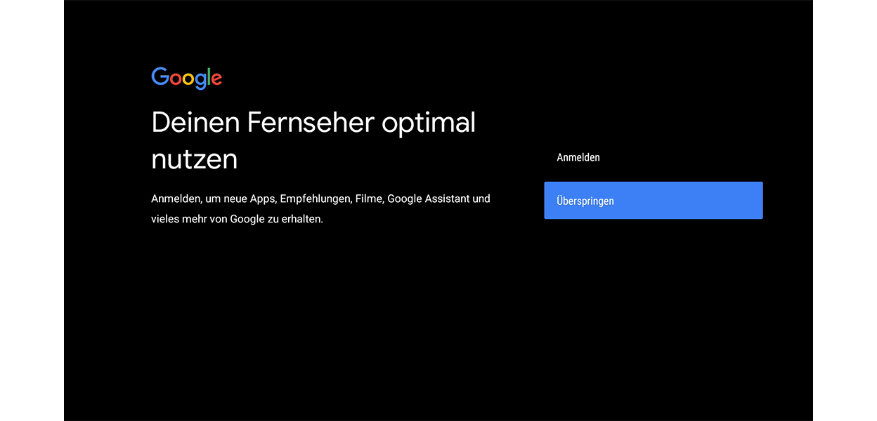 Anleitungsfoto: GigaTV wird mit einem Google-Konto angemeldet