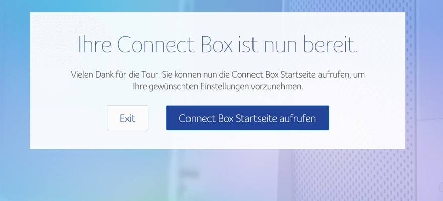 Connect Box Startseite aufrufen