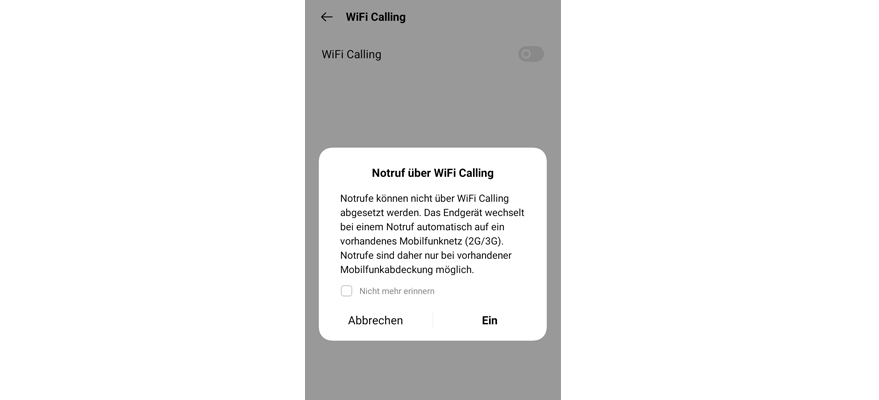 WiFi Calling Notrufe einschalten