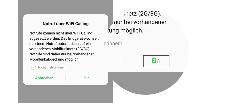 Notruf über WiFi Calling