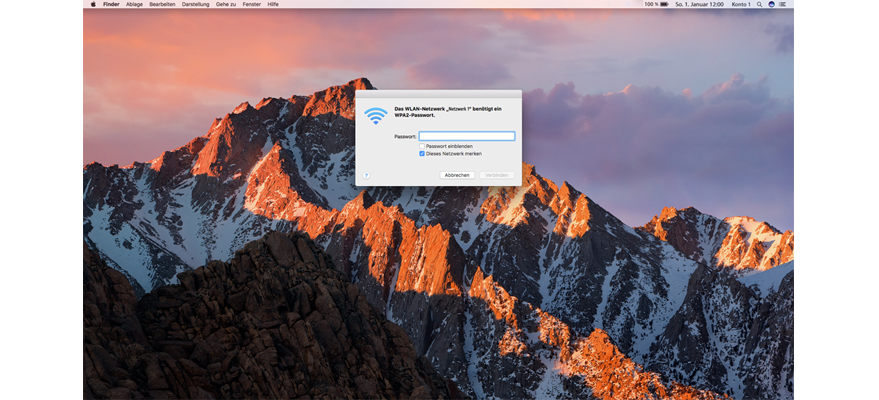 Eingabe Passwort Mac