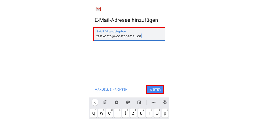 E-Mail-Adresse eingeben