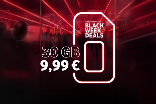 Black Week Deal: 30 GB für 9,99 Euro.
