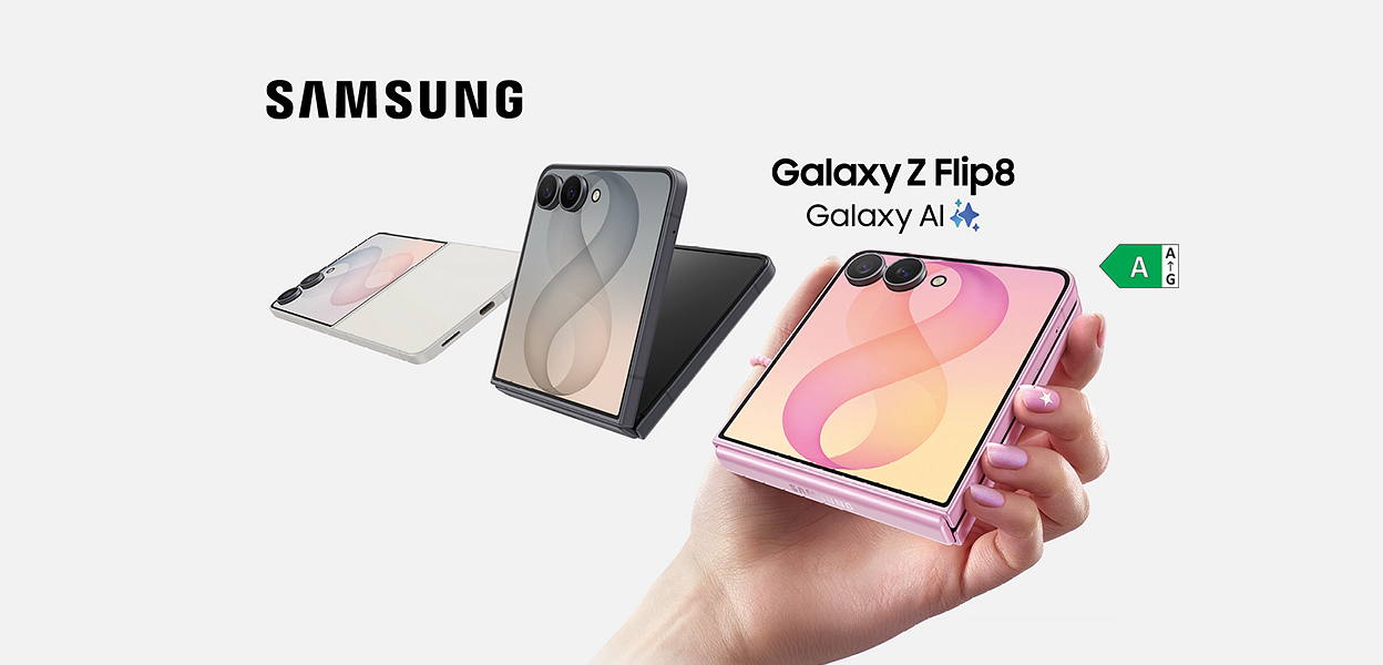 Samsung Galaxy Z Flip8. Energieeffizienzklasse A.