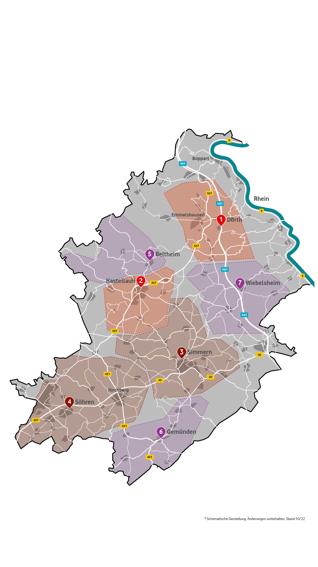 Rhein Hunsrück Kreis Karte