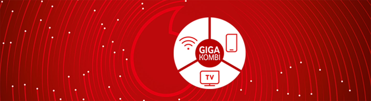 GigaKombi-Logo mit Festnetz-, Mobilfunk- und TV-Symbol