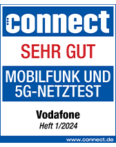 connect Test zum Mobilfunk-Netz 2024: Note sehr gut für Vodafone