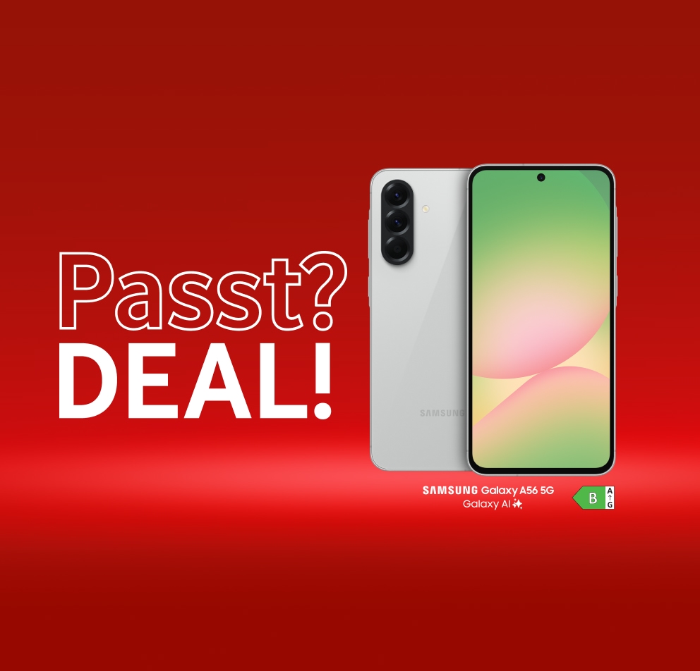 Samsung Passt? Deal! Samsung Galaxy A56 5G. Energieeffizienzklasse B.