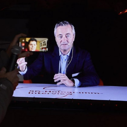 First hologram conversation in a self-driving car