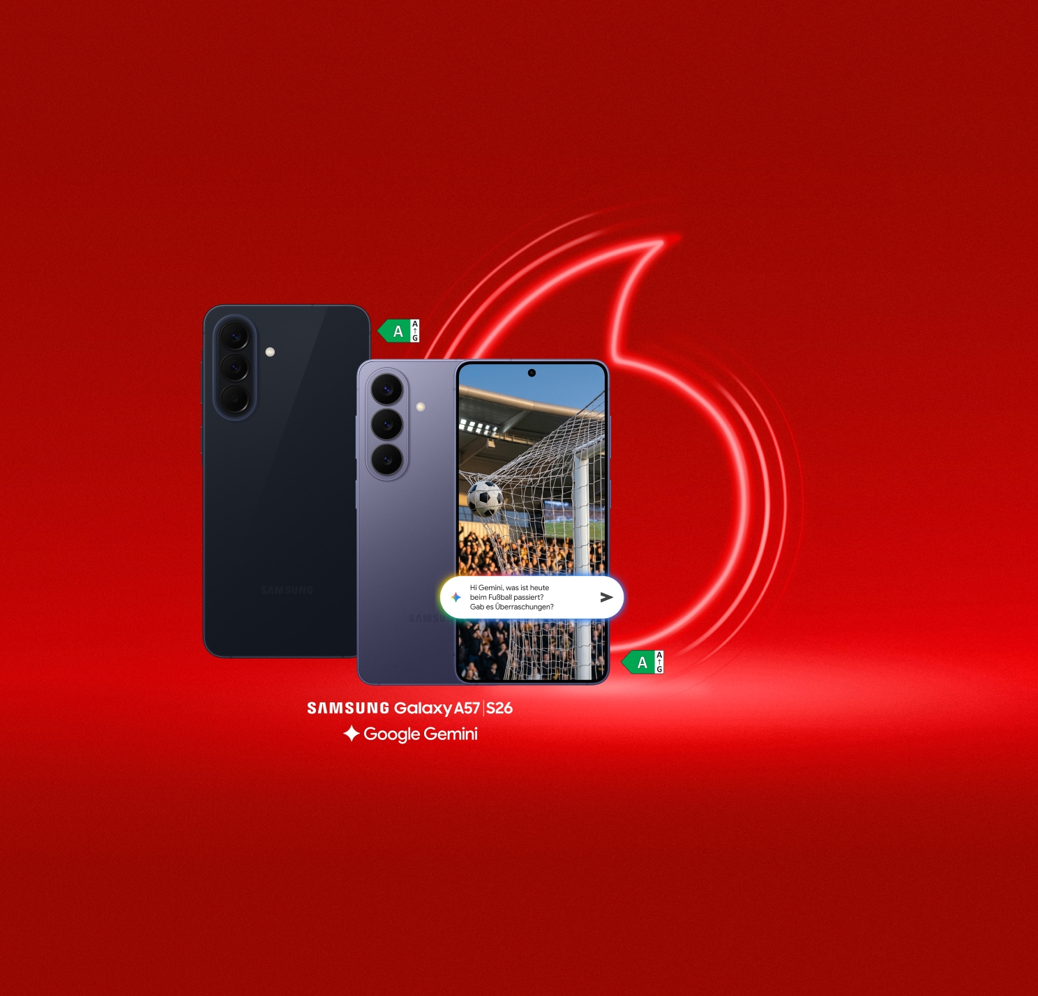 Deal: Samsung Galaxy S26 und Galaxy A57. Energieeffizienzklasse A.