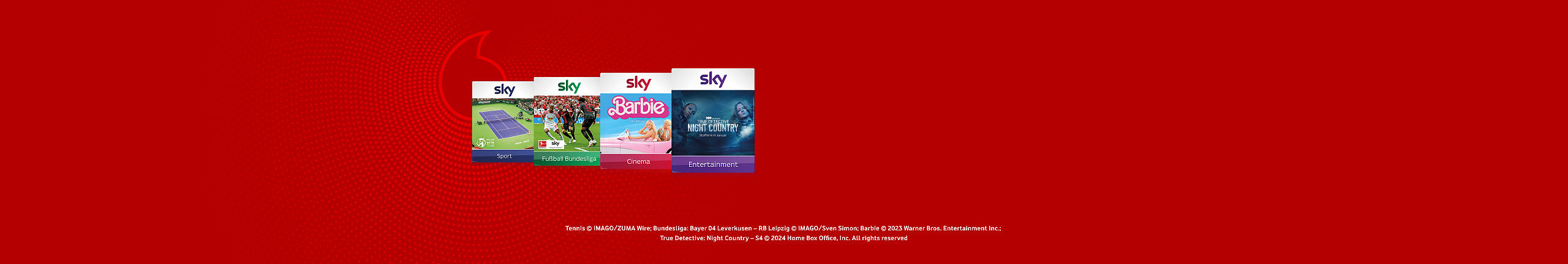 Sky Pakete bei Vodafone: Sky Cinema Paket, Sky Fußball-Bundesliga Paket, Sky Sport Paket, Sky Kids Paket
