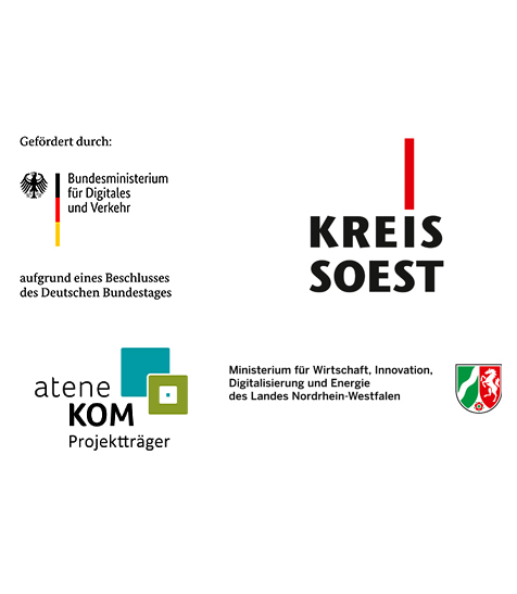 Firmenlogos der Ausbaupartner für das Glasfasernetz im Kreis Soest.