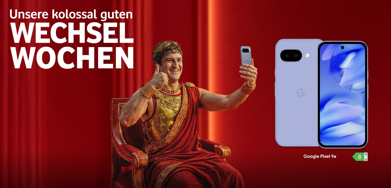 Unsere kolossal guten Wechselwochen: Das Google Pixel 9a mit Energieeffizienzklasse B.