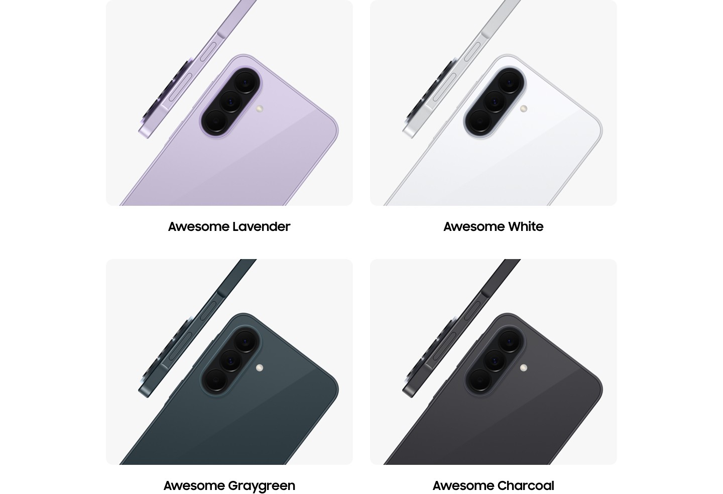 Zu sehen ist ein leicht nach rechts geneigtes Galaxy A37 5G in Awesome Lavender von hinten. Dabei wird das dreifache Kamerasystem unterstrichen. Ein weiteres Galaxy A37 5G in Awesome Lavender ist im Seitenprofil zu erkennen. Sein schlankes Design wird betont.
    Zu sehen ist ein leicht nach rechts geneigtes Galaxy A37 5G in Awesome White von hinten. Dabei wird das dreifache Kamerasystem unterstrichen. Ein weiteres Galaxy A37 5G in Awesome White ist im Seitenprofil zu erkennen. Sein schlankes Design wird betont.
    Zu sehen ist ein leicht nach rechts geneigtes Galaxy A37 5G in Awesome Graygreen von hinten. Dabei wird das dreifache Kamerasystem unterstrichen. Ein weiteres Galaxy A37 5G in Awesome Graygreen ist im Seitenprofil zu erkennen. Sein schlankes Design wird betont.
    Zu sehen ist ein leicht nach rechts geneigtes Galaxy A37 5G in Awesome Charcoal von hinten. Dabei wird das dreifache Kamerasystem unterstrichen. Ein weiteres Galaxy A37 5G in Awesome Charcoal ist im Seitenprofil zu erkennen. Sein schlankes Design wird betont.