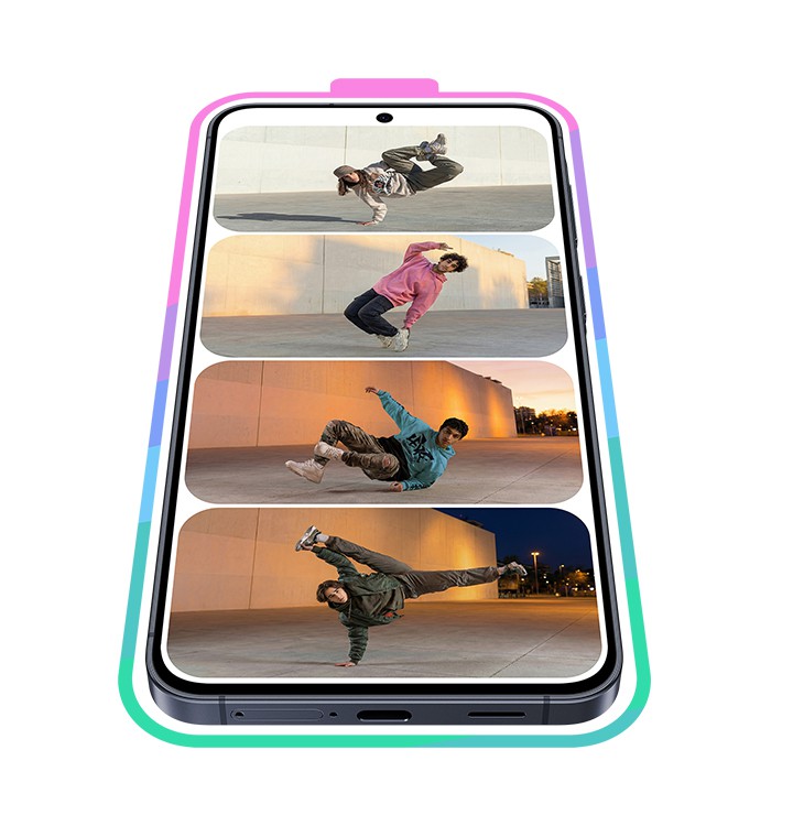 Zu sehen ist ein Galaxy A37 5G. �ber dem Smartphone steht 