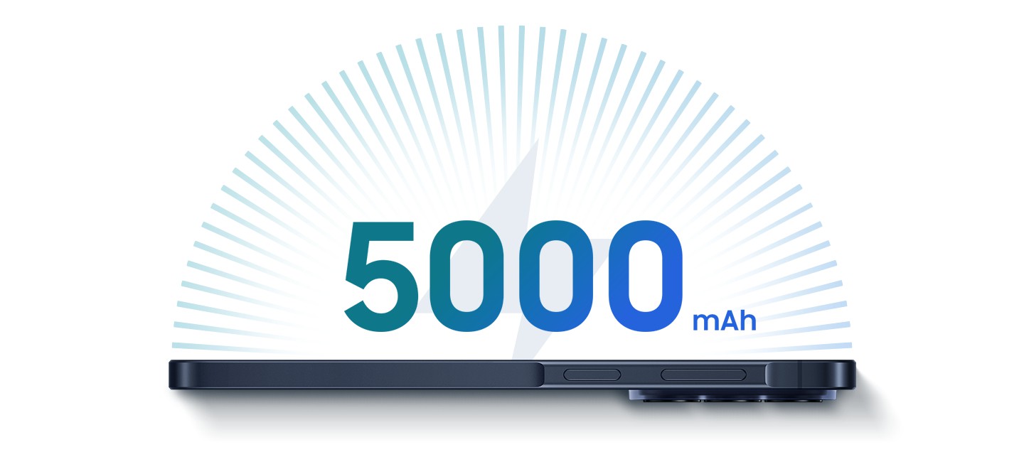 Zu sehen ist ein Galaxy A57 5G. �ber dem Ger�t steht 