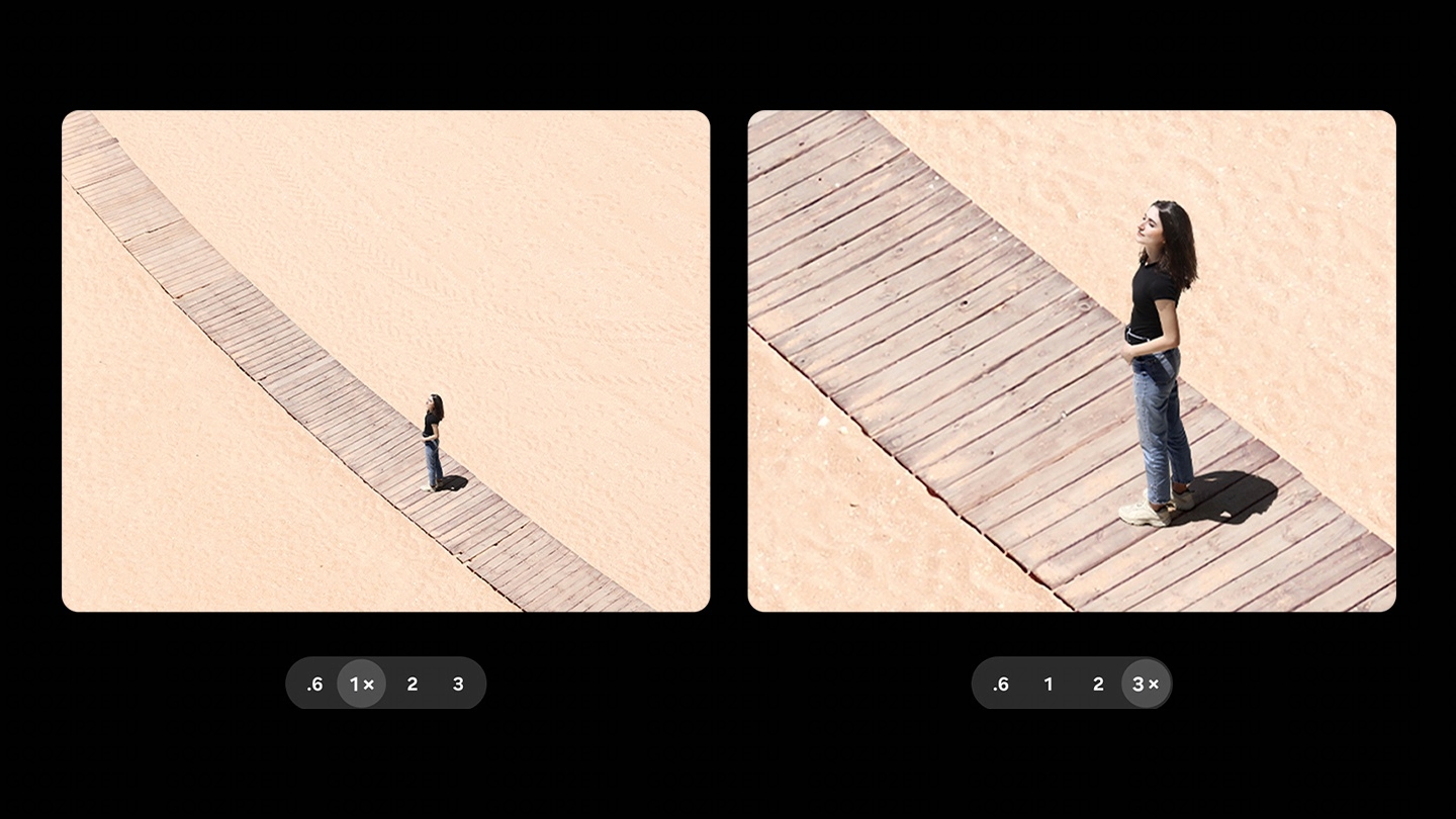 Ein Landschaftsfoto wurde mit 1-fachem Zoom aufgenommen. Auch bei Vergr��erung bleiben die Details klar und lebendig.