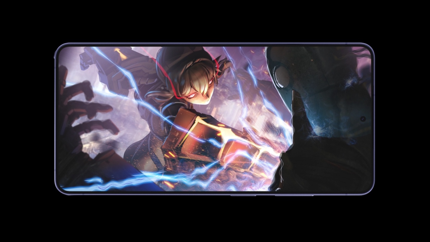 Eine neue Vapor Chamber ist horizontal zu sehen. Das Galaxy S26 Ultra kommt darunter zum Vorschein und die Vapor Chamber leitet die W�rme effizienter ab. Dann verschwindet sie im Ger�t und auf dem Hauptdisplay ist eine Szene aus einem Spiel zu sehen. Angetrieben von Snapdragon Elite 8 Gen 5 for Galaxy.