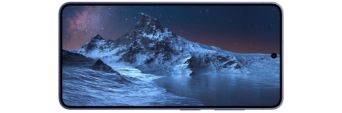 Eine Szene �ber Aurora speilt auf dem Galaxy S26.