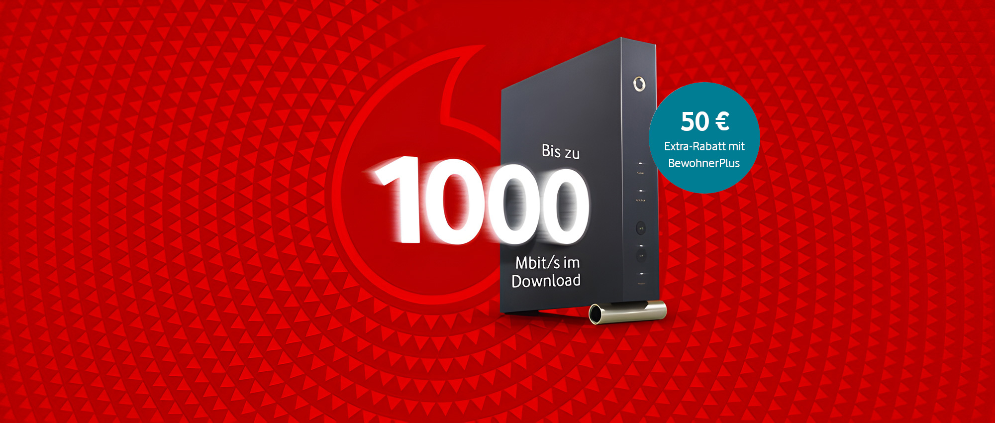 Bis zu 1000 Mbit/s im Download und 50 Euro Extra-Rabatt mit BewohnerPlus